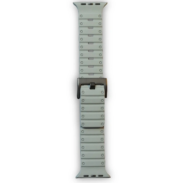 Mey İthalat®   Watch 42mm Magnus Mıknatıslı Silikon Kordon - Gri