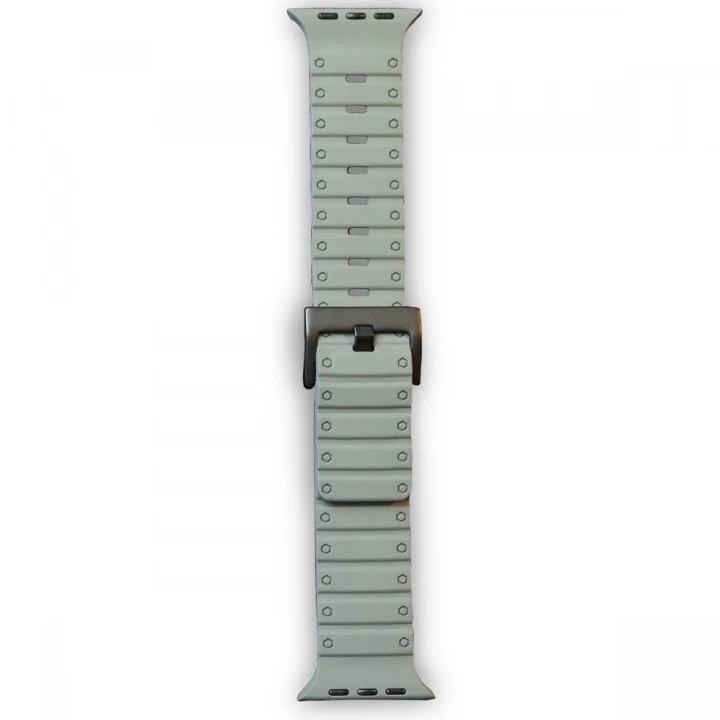 Mey İthalat®   Watch 42mm Magnus Mıknatıslı Silikon Kordon - Gri