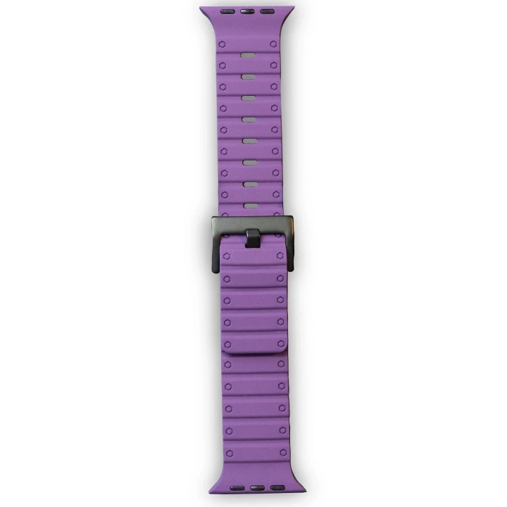 Mey İthalat®   Watch 42mm Magnus Mıknatıslı Silikon Kordon - Mor