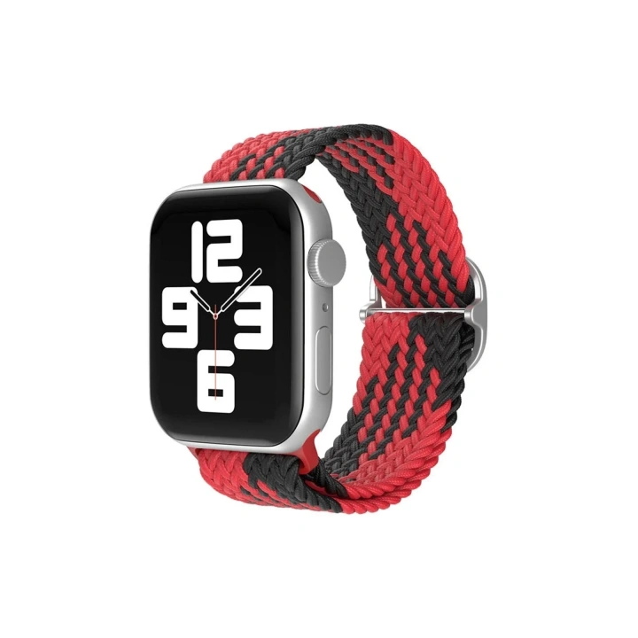 Mey İthalat®   Watch 42mm Star Kordon - Kırmızı-Siyah