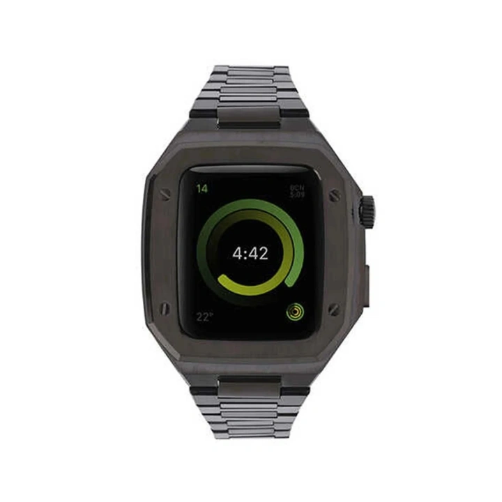 Mey İthalat®   Watch 44mm Metal Petek Kasalı Kordon - Siyah
