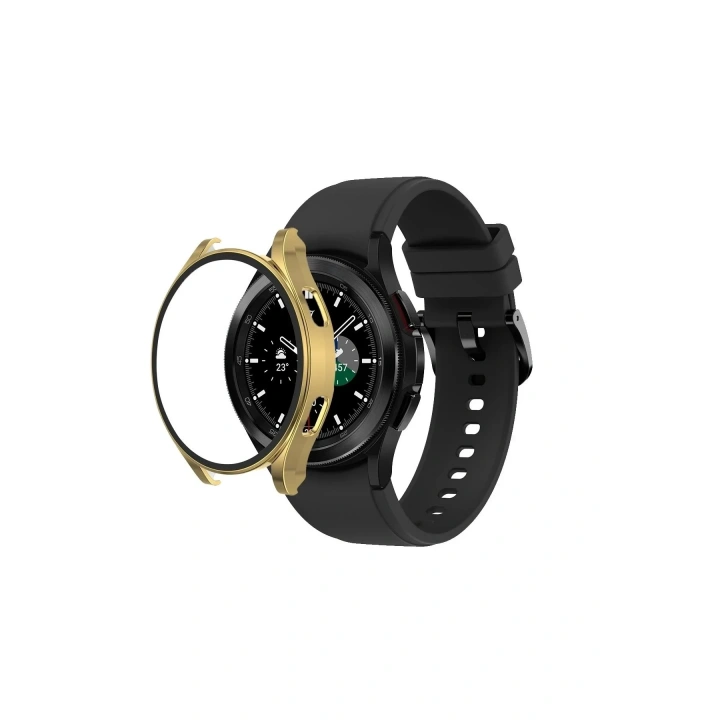 Mey İthalat®  Watch 5 Pro 45mm Wall Camlı Kasa Ekran Koruyucu - Gold