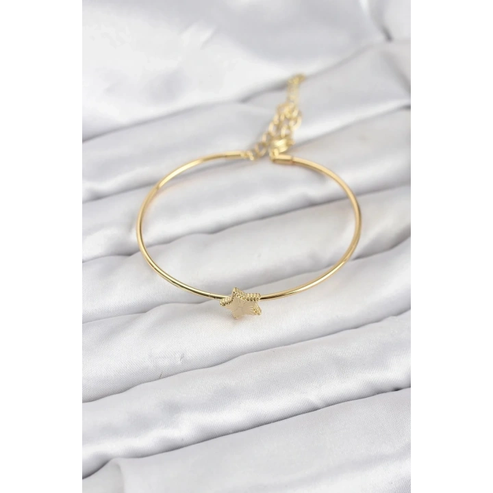 Mey İthalat® Yıldız Model Gold Renk Kadın Bileklik