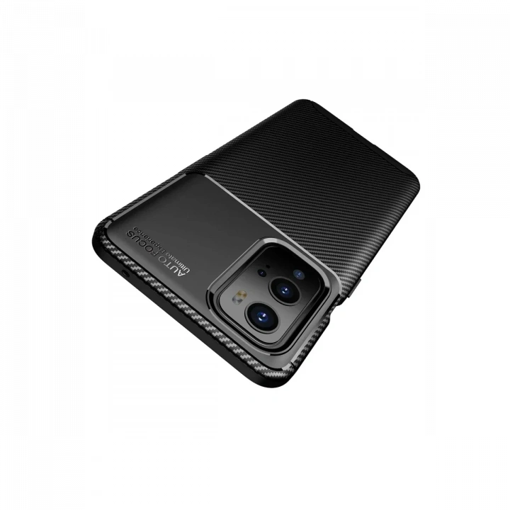 One Plus 9 Pro Kılıf Auto Focus Karbon Kapak - Siyah