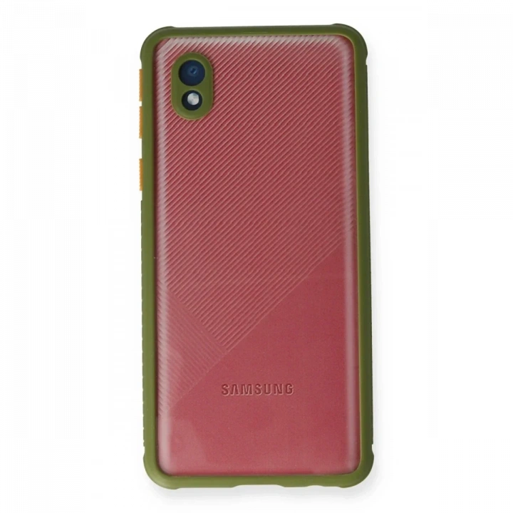 Samsung Galaxy A01 Core Kılıf Miami Şeffaf Silikon - Yeşil