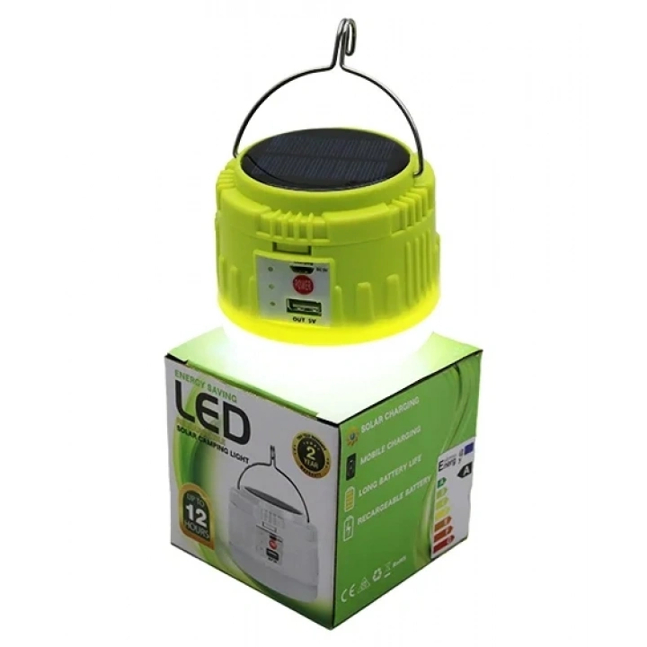USB - SOLAR ŞARJLI ASKILI KAMP LAMBASI - POWERBANK (5468)