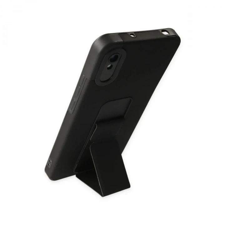 Xiaomi Redmi 9A Kılıf Mega Standlı Silikon - Siyah