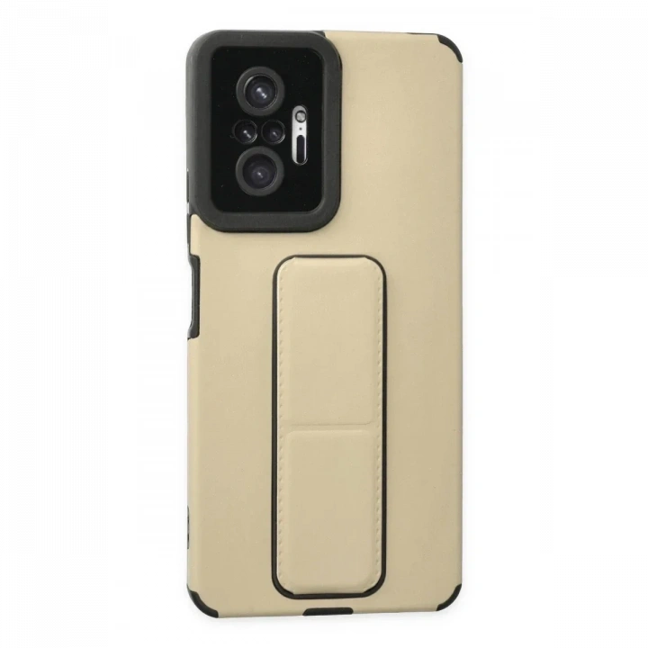 Xiaomi Redmi Note 10 Pro Kılıf Mega Standlı Silikon - Gold