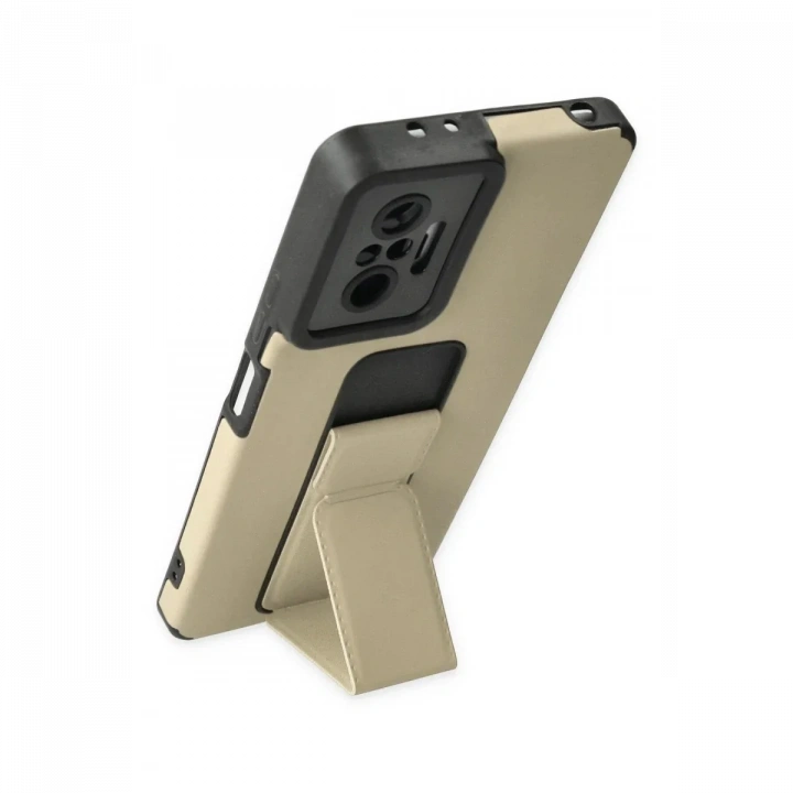 Xiaomi Redmi Note 10 Pro Kılıf Mega Standlı Silikon - Gold