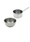 2PCS SET PASLANMAZ ÇELİK CHEFF SÜTLÜK - SOSLUK=14CM - DERİN KAP=17CM (5468)