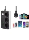 3 USB’li 3’lü 1.8 m Akım Korumalı Priz (5468)