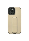 Apple iPhone 12 Pro Max Kılıf Mega Standlı Silikon - Gold