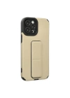 Apple iPhone 12 Pro Max Kılıf Mega Standlı Silikon - Gold