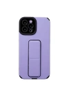 Apple iPhone 12 Pro Max Kılıf Mega Standlı Silikon - Lila