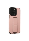 Apple iPhone 13 Pro Max Kılıf Mega Standlı Silikon - Pudra
