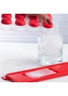 BiiShe® 12li Kapaklı Yapışmaz Silikon Tabanlı Plastik Küp Buz Kalıbı