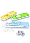 BiiShe® 12li Kapaklı Yapışmaz Silikon Tabanlı Plastik Küp Buz Kalıbı
