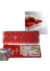 BiiShe® 12li Kapaklı Yapışmaz Silikon Tabanlı Plastik Küp Buz Kalıbı