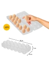 BiiShe® 12li Şeffaf Kapaklı Kilitli Yumurta Saklama Kabı Kutusu Aparatı