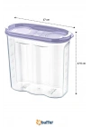 BiiShe® 2 Kapaklı Ölçekli Erzak Kuru Gıda Saklama Kutusu Kabı - 1,7 Litre - SA935