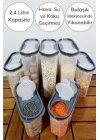 BiiShe® 2 Kapaklı Ölçekli Erzak Kuru Gıda Saklama Kutusu Kabı 2,4 Litre-SA940
