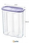BiiShe® 2 Kapaklı Ölçekli Erzak Kuru Gıda Saklama Kutusu Kabı 2,4 Litre-SA940
