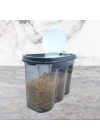 BiiShe® 2 Kapaklı Ölçekli Erzak Saklama Kabı - 1,2 Litre - SA930