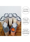 BiiShe® 2 Kapaklı Ölçekli Erzak Saklama Kabı - 1,2 Litre - SA930