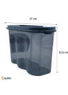 BiiShe® 2 Kapaklı Ölçekli Erzak Saklama Kabı - 1,2 Litre - SA930
