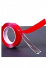 BiiShe® 2 Metre Güçlü Yapışkanlı Çift Taraflı Slikon Pratik Şeffaf Bant