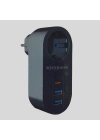 BiiShe® 2 USB,1 TYPE-C Girişli 1li Çocuk Korumalı,Isıya Karşı Dayanıklı 2500Watt Termal Akım Korumalı Priz