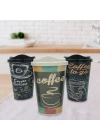 BiiShe® 3 Adet Kahve Bardağı Seti Dekoratif Plastik Kahve Muhafaza Bardağı