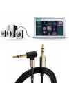 BiiShe®  3.5mm AUX Kablosu Jak Erkek Erkek L Tipi 1 Metre Ses Aktarım Kablosu