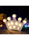 BiiShe® 3D Dekoratif Pilli Kraliçe Tacı Model Led Masa ve Gece Lambası