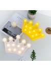 BiiShe® 3D Dekoratif Pilli Kraliçe Tacı Model Led Masa ve Gece Lambası