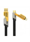 BiiShe® 4in1 65W Hızlı Şarj Kablosu – Type-C to USB-A + Type-C to Lightning, 27W PD Destekli Çoklu Şarj Kablo