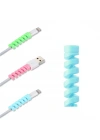 BiiShe® 4lü Apple, Android Şaj Kablosu Koruyucu Silikon Spiral Yay Aparat