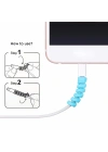 BiiShe® 4lü Apple, Android Şaj Kablosu Koruyucu Silikon Spiral Yay Aparat