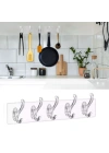 BiiShe® 5li Güçlü Yapışkanlı Şeffaf Duvar Askısı Banyo Mutfak Düzenleyici Pratik Askılık