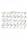 BiiShe® 70x100 cm Statik Kağıt Elif-Ba Öğrenme Tahtası