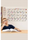BiiShe® 70x100 cm Statik Kağıt Elif-Ba Öğrenme Tahtası