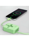 BiiShe® Cep Tipi Telefon Tutuculu Makaralı Uzayıp Kısalabilen 3ü 1 Arada USB Şarj Kablosu
