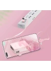BiiShe® Cep Tipi Telefon Tutuculu Makaralı Uzayıp Kısalabilen 3ü 1 Arada USB Şarj Kablosu