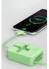 BiiShe® Cep Tipi Telefon Tutuculu Makaralı Uzayıp Kısalabilen 3ü 1 Arada USB Şarj Kablosu