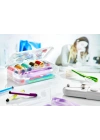 BiiShe® Çift Taraflı Bölmeli Hobi Dikiş Kutusu Ardunio Malzeme Kutusu