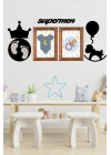 BiiShe® DECO103 Supermen Dekoratif Duvar Süsü Tablo Aksesuar Ahşap Tasarım Hediye Pano Sticker Seti