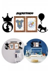 BiiShe® DECO103 Supermen Dekoratif Duvar Süsü Tablo Aksesuar Ahşap Tasarım Hediye Pano Sticker Seti