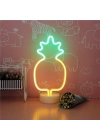 BiiShe® Dekoratif Ananaslı Neon Led Masa Ve Gece Lambası Hediyelik Lamba