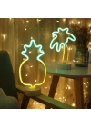 BiiShe® Dekoratif Ananaslı Neon Led Masa Ve Gece Lambası Hediyelik Lamba