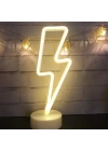 BiiShe® Dekoratif Şimşek Şeklinde Pilli Neon Led Lamba Süs Masa Lambası